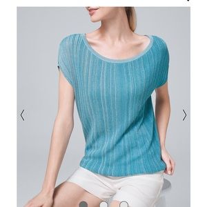 NWT White House Black Market Ribbed Dolman Sweater in Turquoise size S